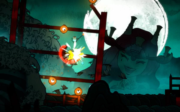 HD desktop wallpaper featuring the video game Bo: Path of the Teal Lotus.