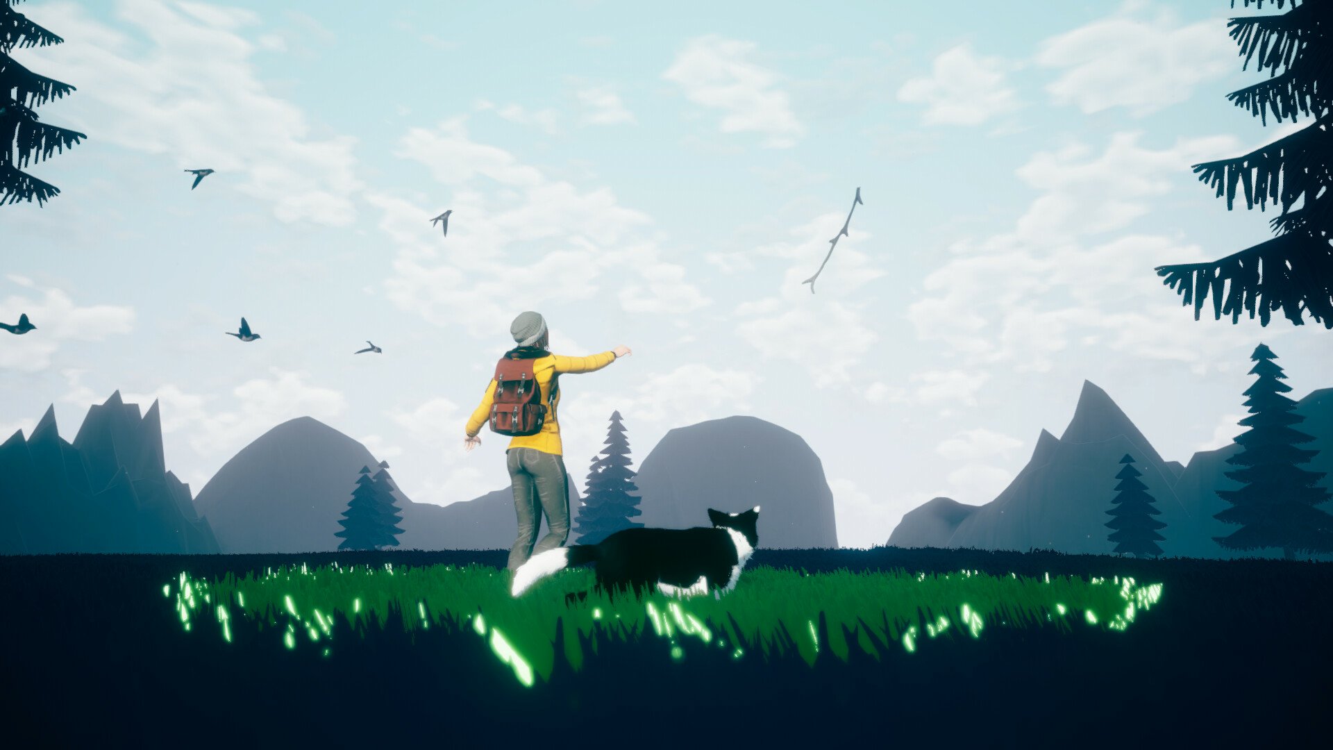 HD desktop wallpaper depicting scenes from the video game Farewell North, featuring a captivating visual landscape that sets a serene gaming atmosphere.