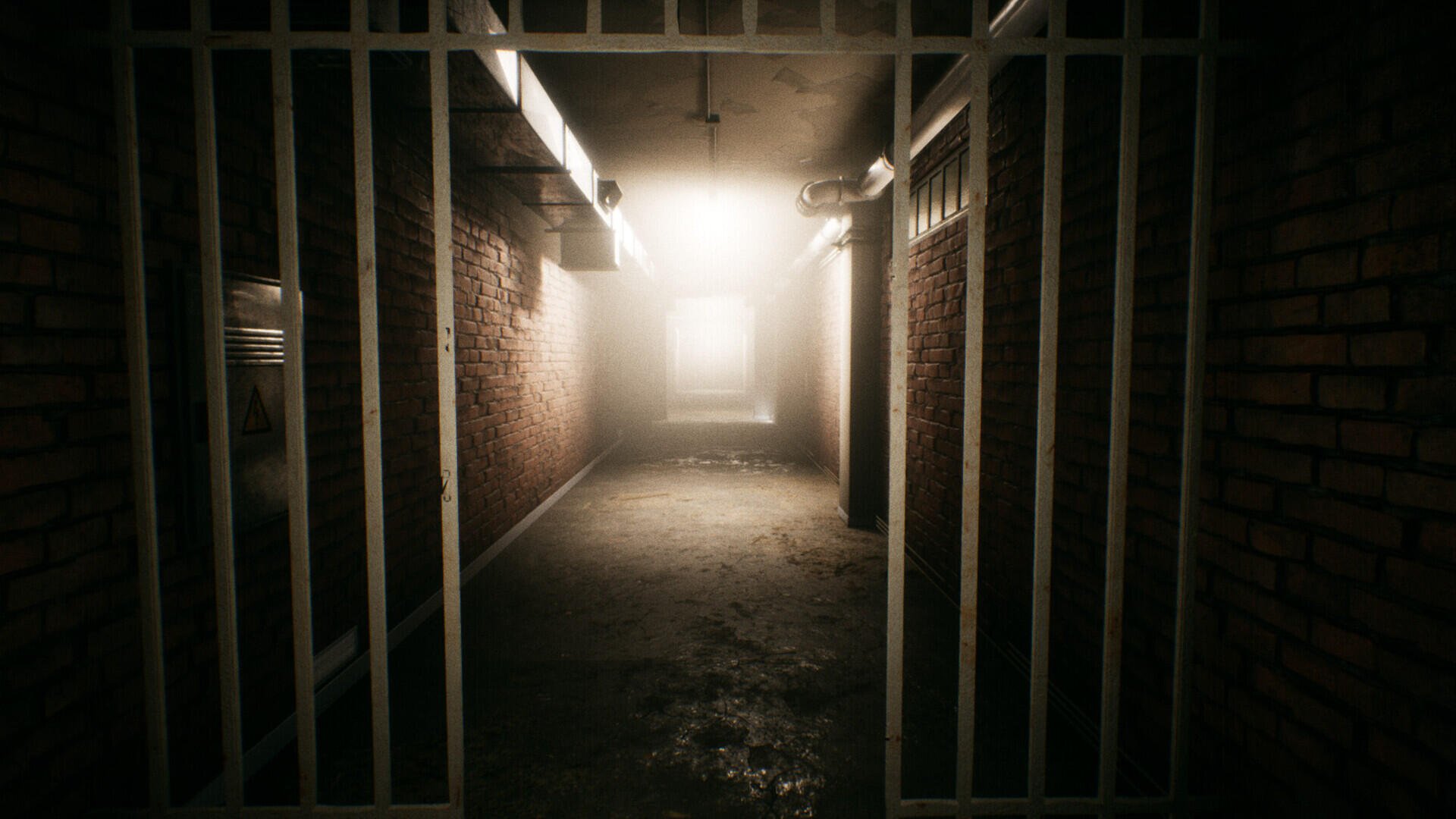 A dark, immersive HD desktop wallpaper inspired by the video game Escape the Backrooms, capturing the eerie atmosphere of this popular horror adventure.