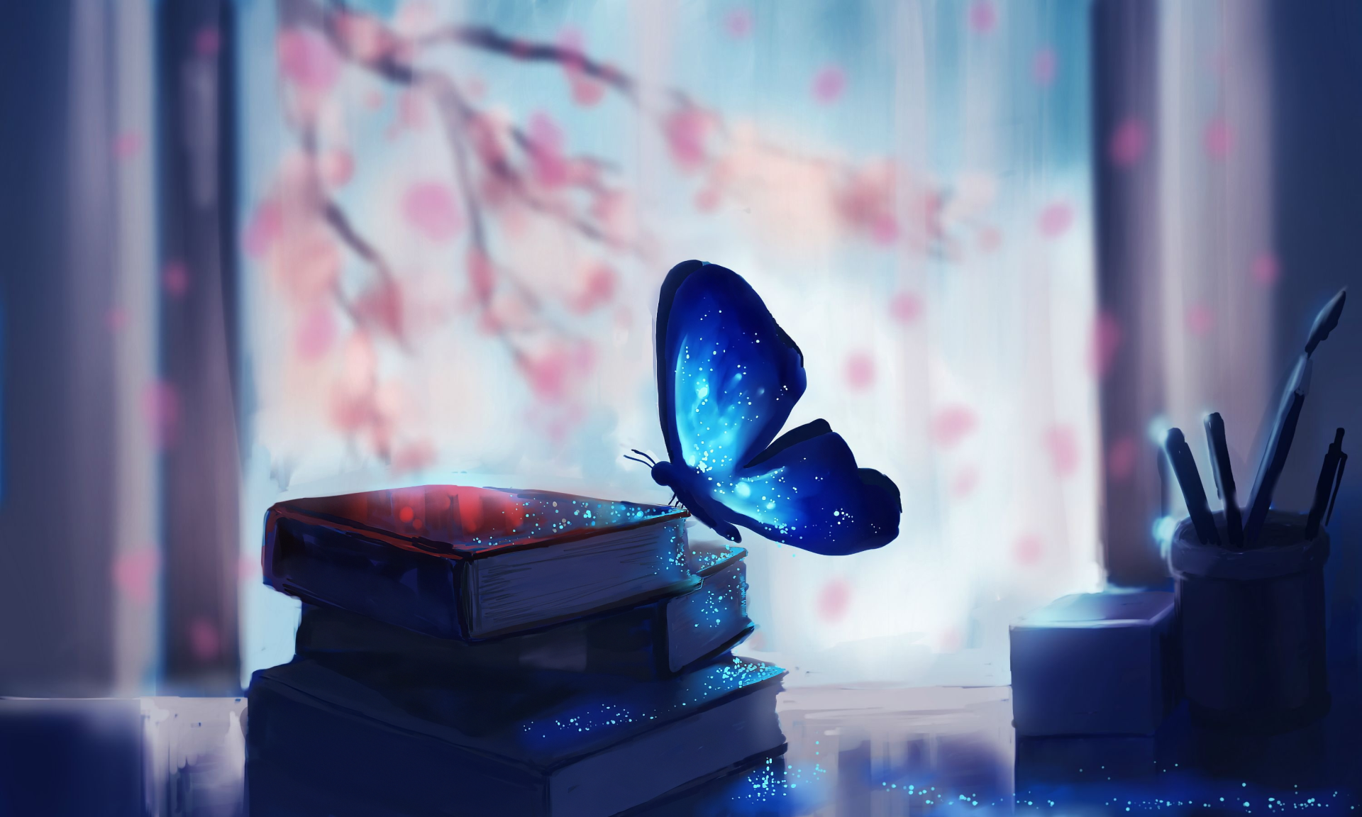 HD desktop wallpaper featuring elements from the video game Life Is Strange, including a butterfly and a book, creating a captivating and immersive background.