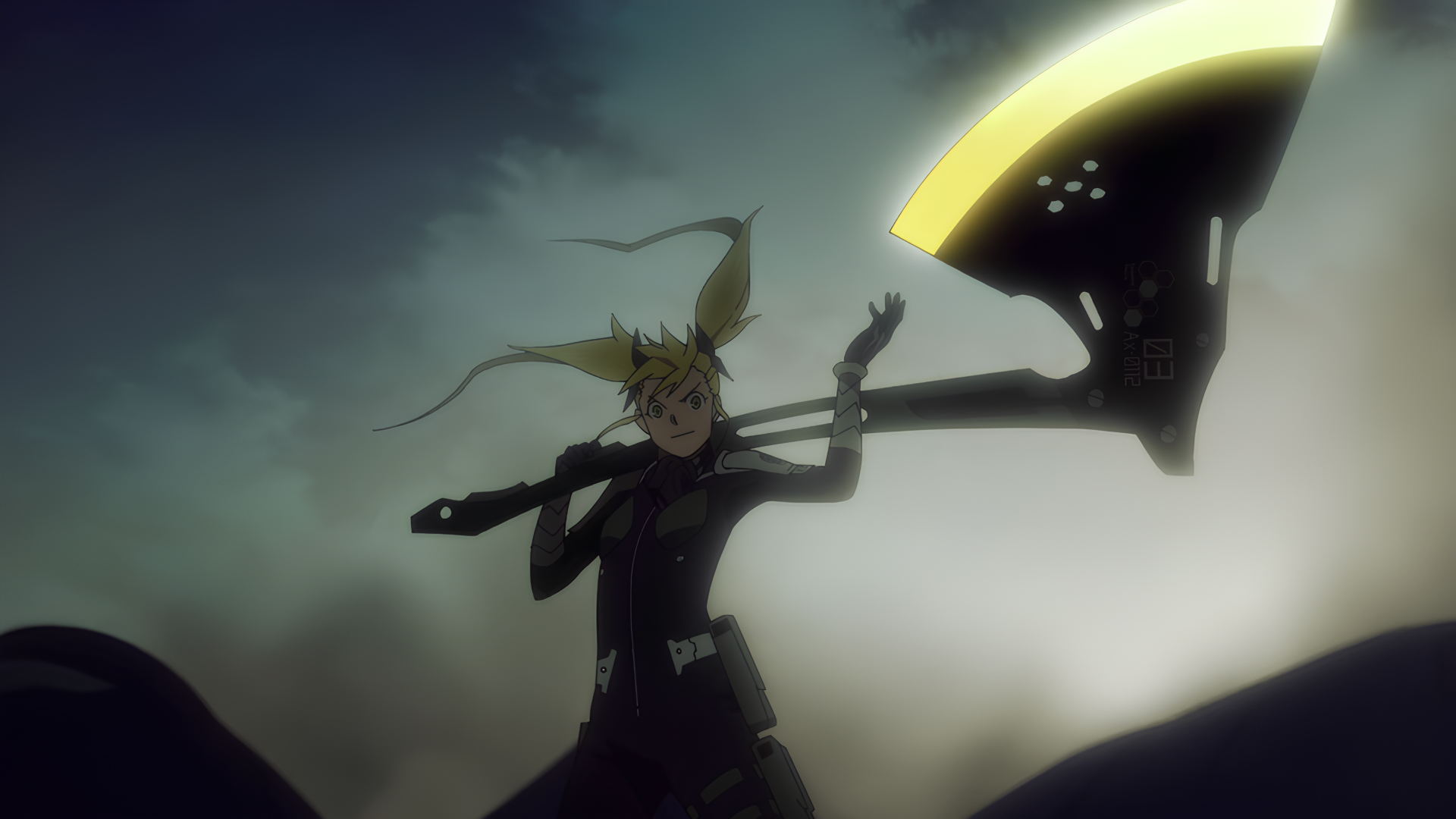 A striking HD desktop wallpaper featuring Kikoru Shinomiya from the anime Kaiju No. 8, showcasing dynamic artwork and vibrant colors.