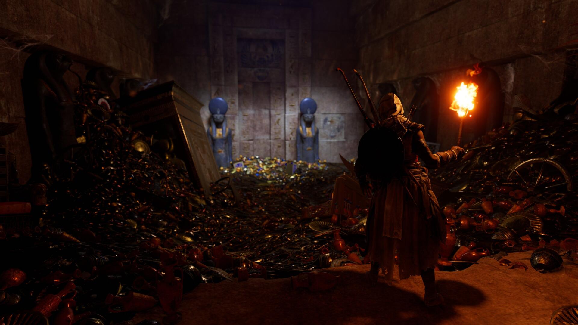 HD desktop wallpaper featuring Bayek of Siwa from the video game Assassin's Creed Origins by Ubisoft, showcasing the game's stunning visuals and immersive world.