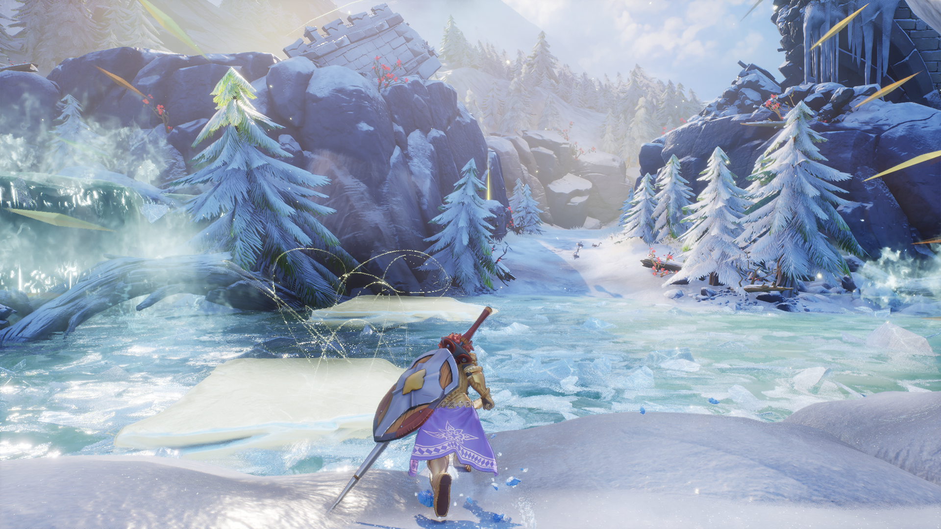 HD desktop wallpaper featuring artwork from the video game Visions of Mana, showcasing vibrant visuals and engaging elements that capture the essence of the game.