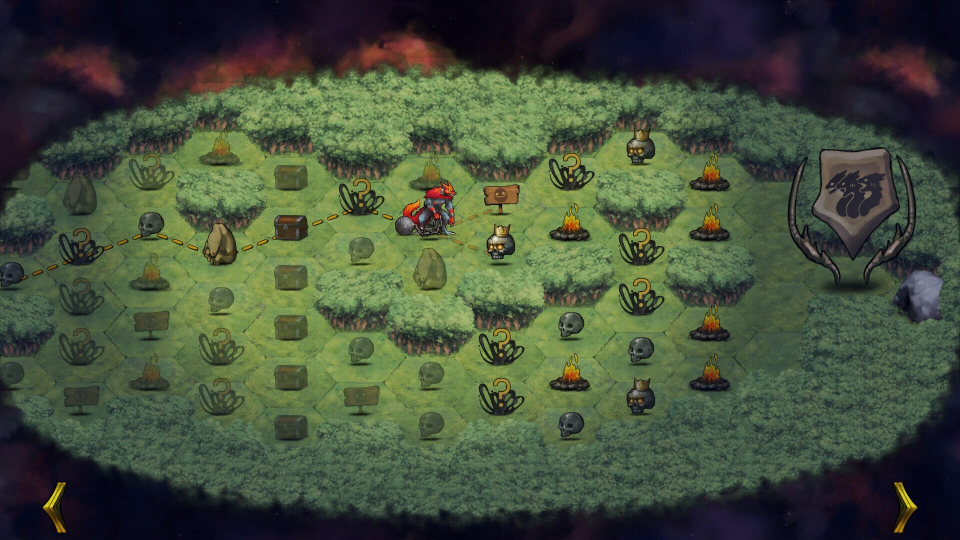A vibrant desktop wallpaper featuring gameplay from the video game Demon's Mirror, showcasing a lush green environment filled with various interactive elements and characters.