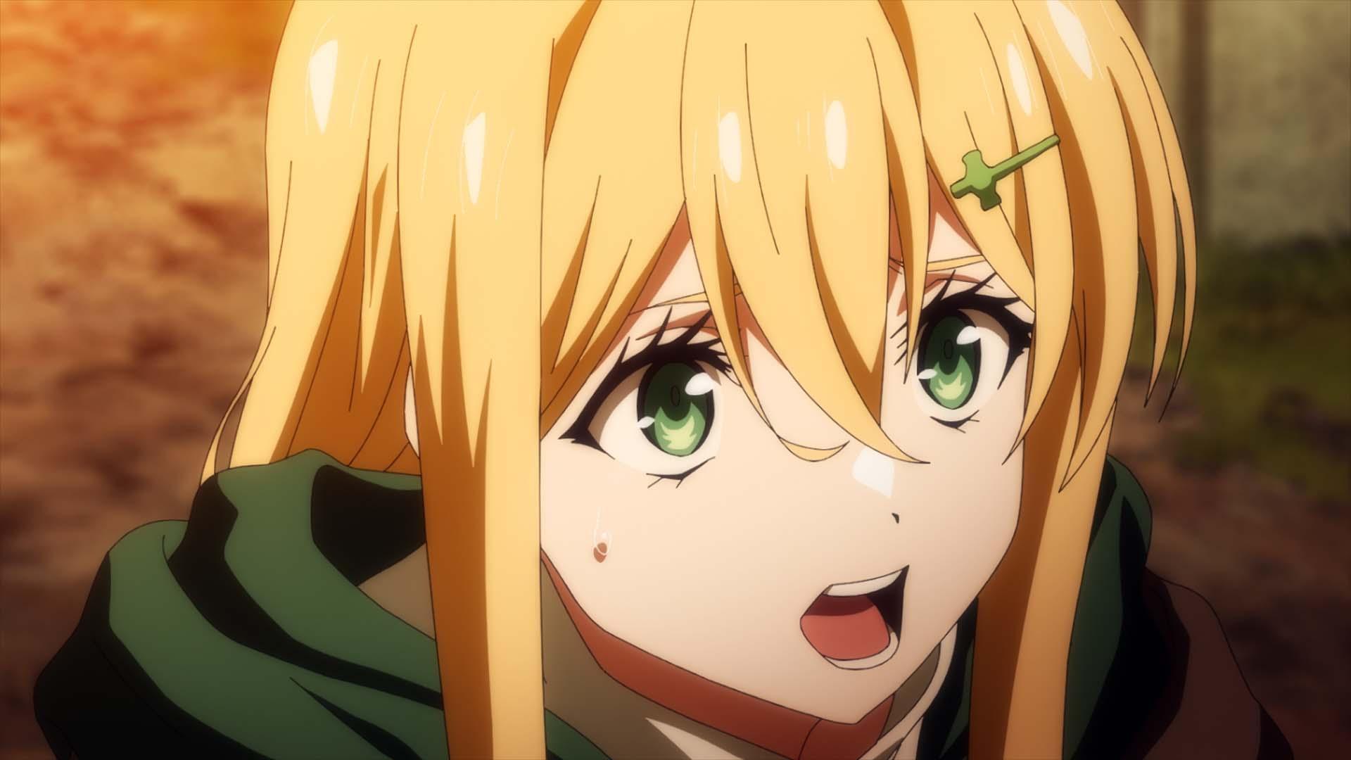 A close-up of a character with long blonde hair and green eyes, expressing determination. This HD wallpaper features art from The Most Notorious Talker Runs the World's Greatest Clan.