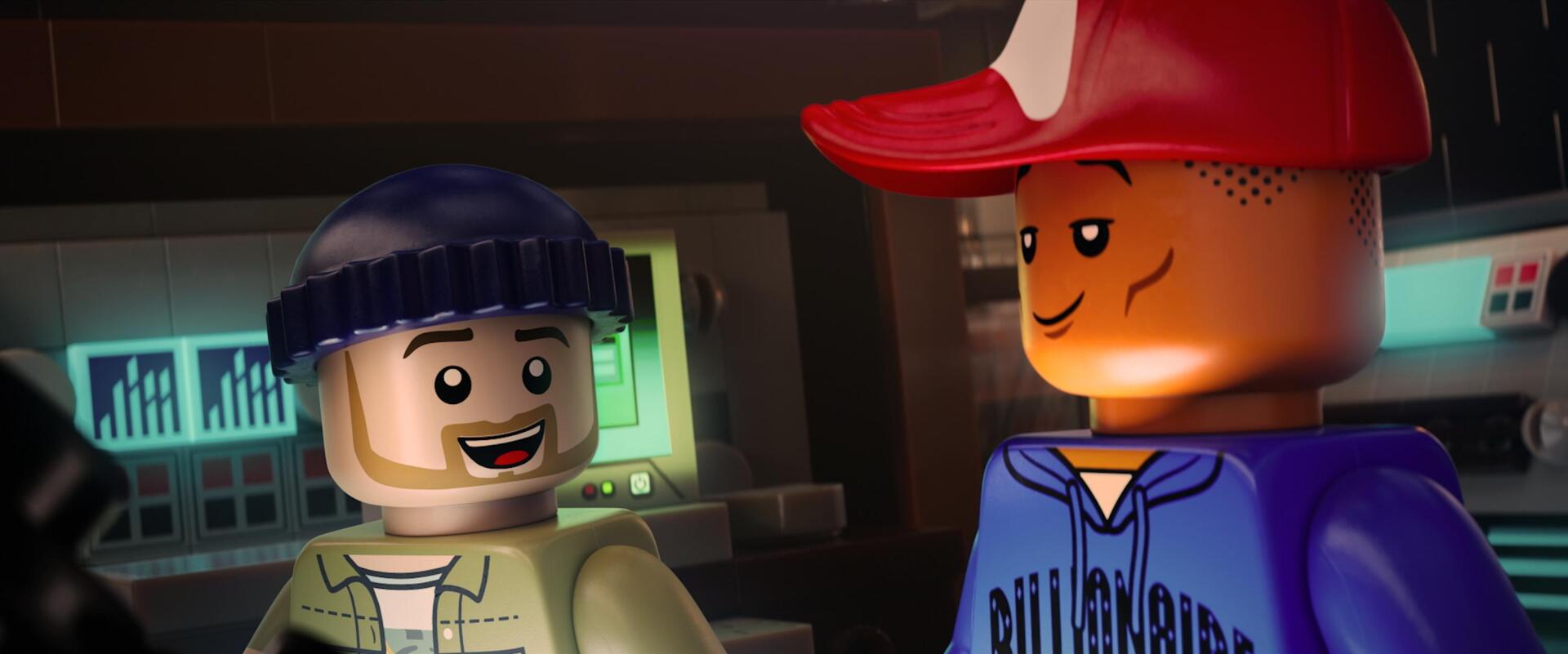 An HD wallpaper featuring characters from the movie Piece by Piece, showcasing a playful interaction between two animated figures in a vibrant setting.
