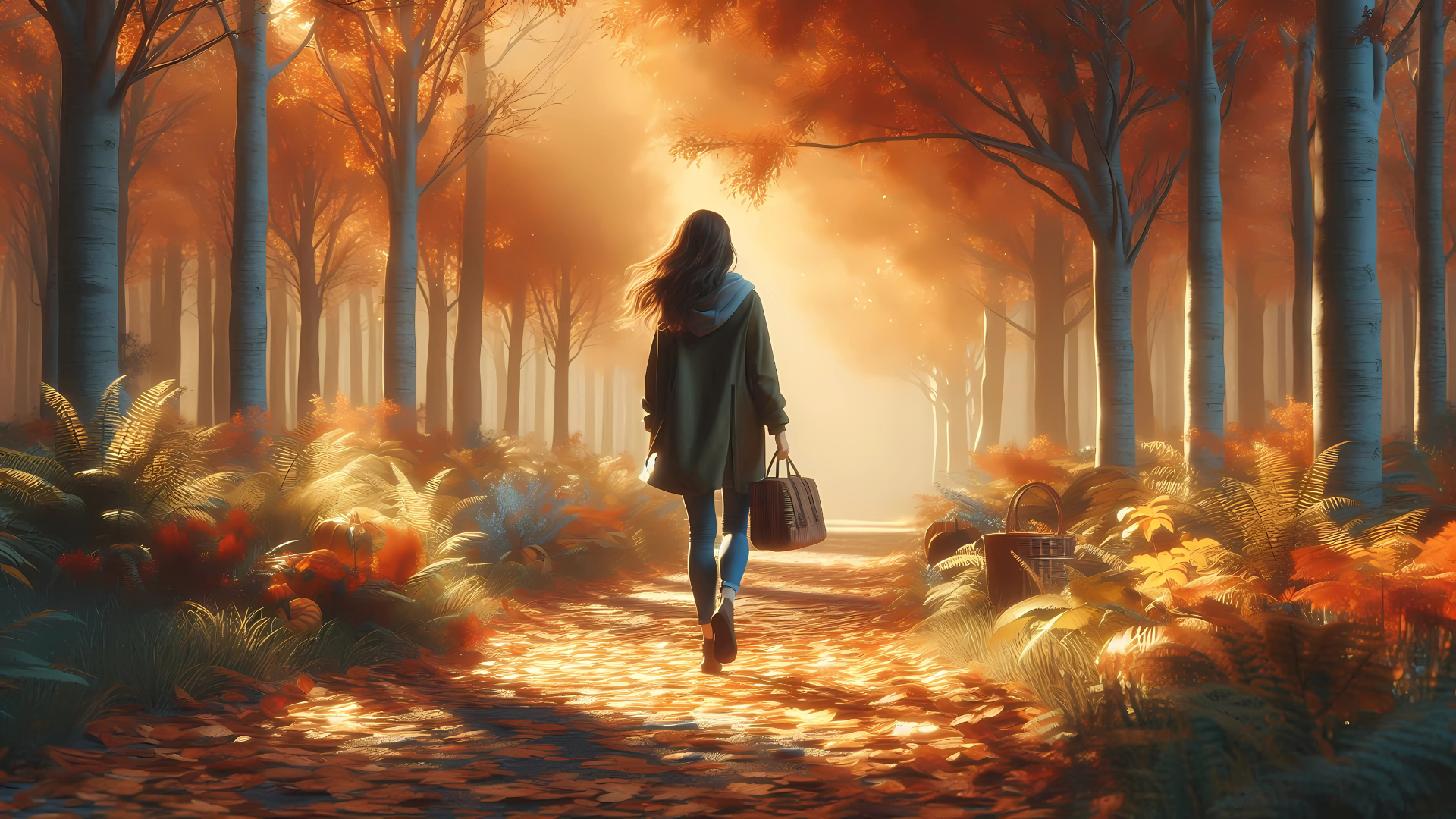 Woman in autumn forest by Graff37