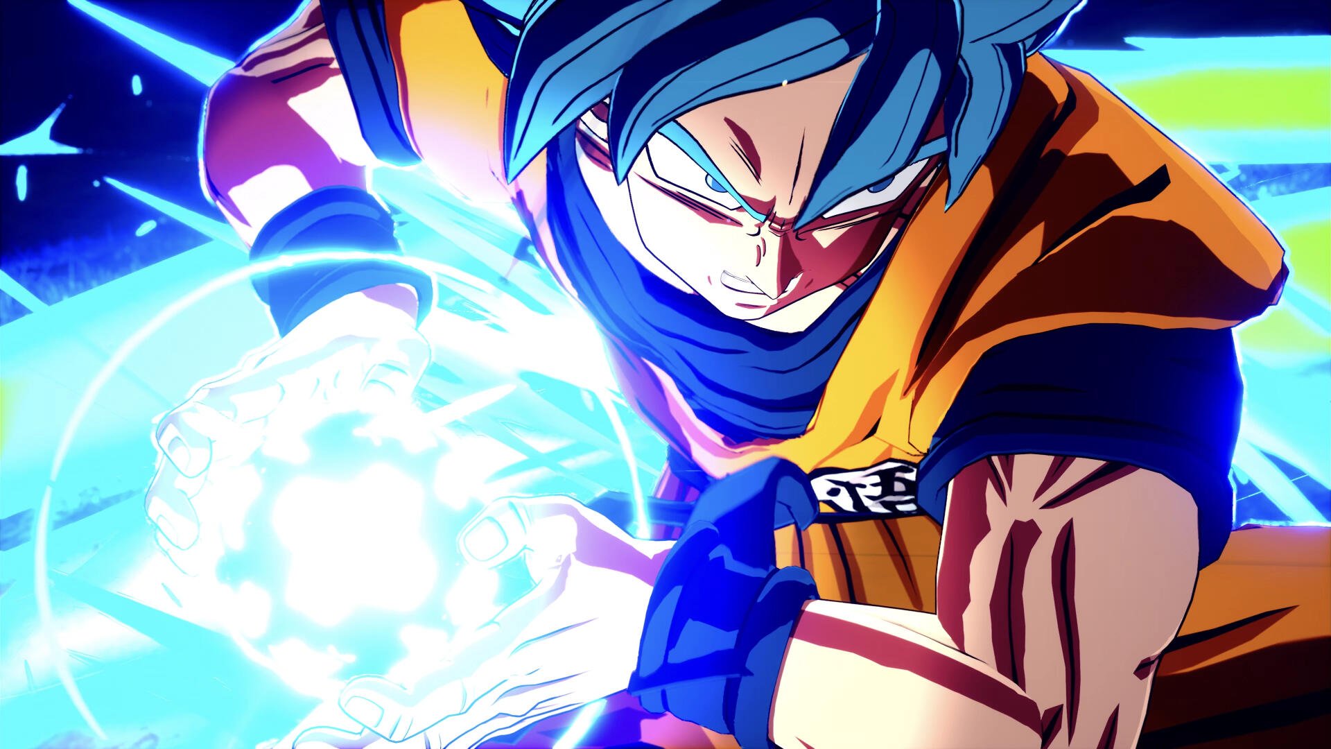 4K Ultra HD PC desktop wallpaper of DRAGON BALL: Sparking! ZERO featuring an intense close-up of Goku charging a glowing energy attack.