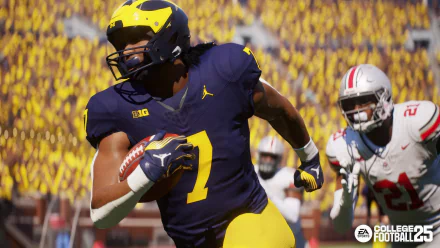 HD desktop wallpaper and background featuring EA Sports College Football 25 video game.