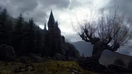 HD wallpaper featuring Hogwarts Castle from Harry Potter and the Prisoner of Azkaban, capturing the magical essence of the film's iconic setting.