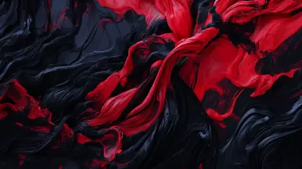 An abstract 4K Ultra HD wallpaper featuring dynamic swirls of black and red, creating a striking visual contrast and depth for a dramatic effect.