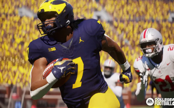 HD desktop wallpaper and background featuring EA Sports College Football 25 video game.