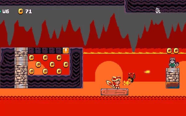 A vibrant HD desktop wallpaper featuring themes from the video game Kitsune Tails, showcasing vivid colors and intriguing designs that enhance your computer background.