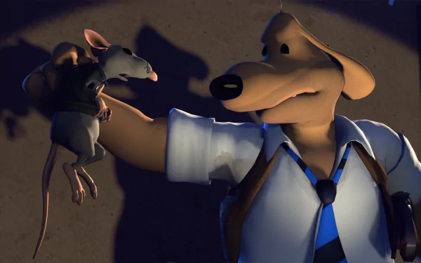 HD wallpaper featuring characters and elements from the video game Sam & Max: The Devil's Playhouse, designed for an immersive gaming aesthetic.