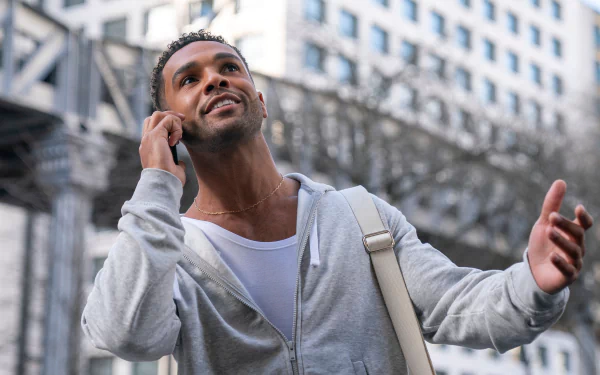 HD desktop wallpaper featuring Lucien Laviscount from the TV show Emily in Paris. A stylish background capturing the essence of the beloved series.