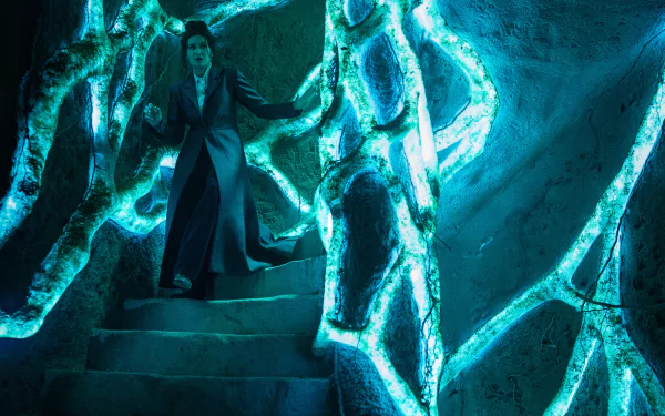 HD desktop wallpaper from the TV show WandaVision, featuring Kathryn Hahn in the catchy song Agatha All Along. A captivating background for fans of the series.