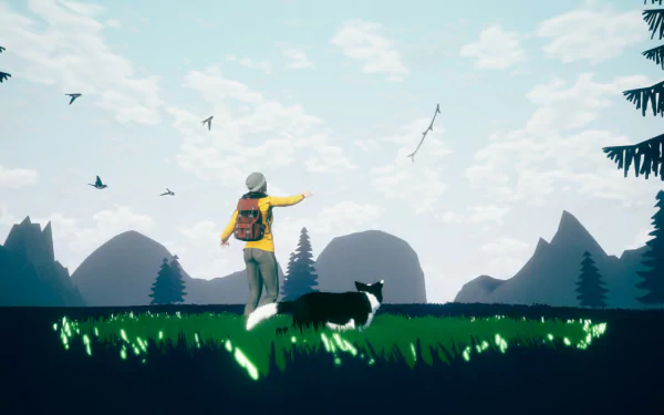 HD desktop wallpaper depicting scenes from the video game Farewell North, featuring a captivating visual landscape that sets a serene gaming atmosphere.