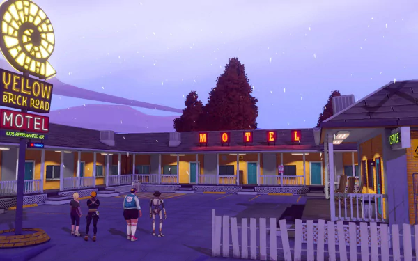 HD desktop wallpaper featuring visuals from the video game Dustborn, showcasing its unique art style and immersive atmosphere.