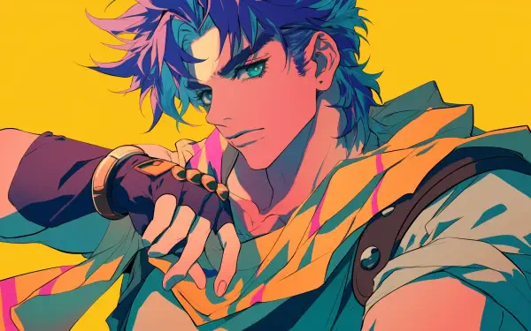 An HD desktop wallpaper featuring Joseph Joestar from the anime Jojo's Bizarre Adventure, showcasing dynamic visuals and vibrant colors.