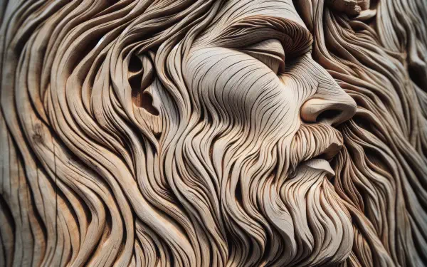 A beautifully crafted driftwood sculpture set against a serene background, offering a striking HD desktop wallpaper that enhances any workspace or personal screen.
