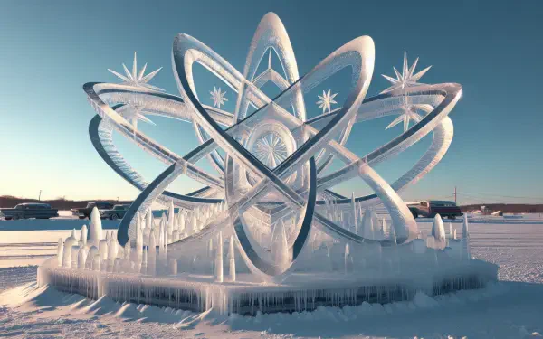 A stunning ice sculpture captures intricate designs, showcased as a high-definition desktop wallpaper and background, adding a touch of elegance to any screen.