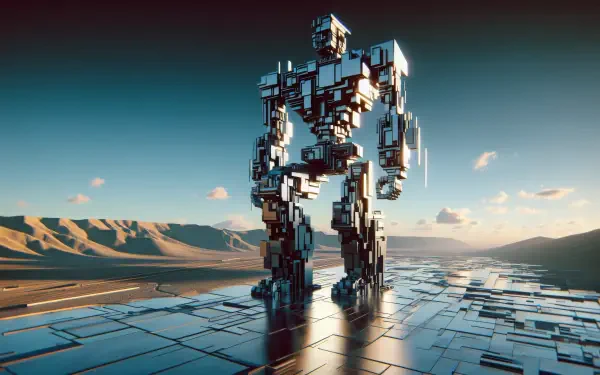 giant robot futuristic landscape Abstract metal HD Desktop Wallpaper | Background Image