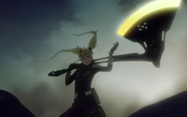 A striking HD desktop wallpaper featuring Kikoru Shinomiya from the anime Kaiju No. 8, showcasing dynamic artwork and vibrant colors.