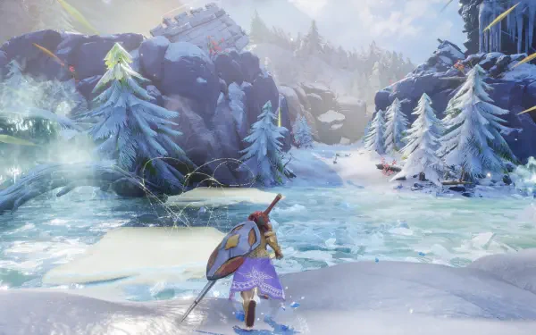 HD desktop wallpaper featuring artwork from the video game Visions of Mana, showcasing vibrant visuals and engaging elements that capture the essence of the game.