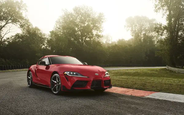 A sleek Toyota Supra captured in stunning 4K Ultra HD, showcasing its design and style as a standout vehicle for automotive enthusiasts.