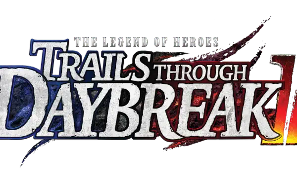 HD wallpaper featuring the title The Legend of Heroes: Trails through Daybreak II, showcasing vibrant colors and dynamic design elements from the popular video game series.