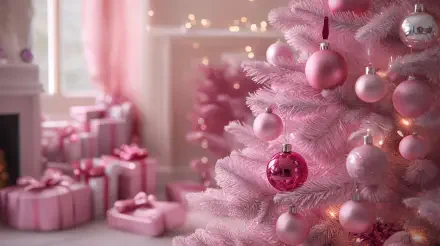 pink christmas Christmas pink tree ornaments holiday decorations HD Desktop Wallpaper | Background Image
