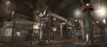 A detailed HD wallpaper from S.T.A.L.K.E.R. 2: Heart of Chernobyl, showcasing an industrial setting with complex machinery and cables, evoking a sense of atmosphere and intrigue.