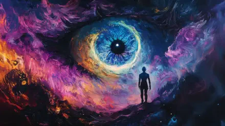 Sci Fi Void Walker cosmic eye silhouette HD Desktop Wallpaper | Background Image