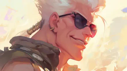 A vibrant HD wallpaper featuring Jean Pierre Polnareff from Jojo's Bizarre Adventure, showcasing his signature hairstyle and confident expression against a dynamic background.