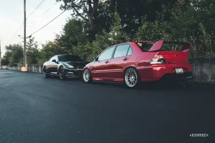 car Mitsubishi Lancer Evolution IX Nissan GT-R R35 HD Desktop Wallpaper | Background Image