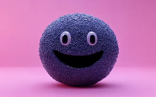 A vibrant 4K Ultra HD wallpaper featuring a playful, smiling chia seed character against a bright pink background, adding a cheerful touch to your desktop.