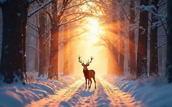 landscape deer HD Desktop Wallpaper | Background Image
