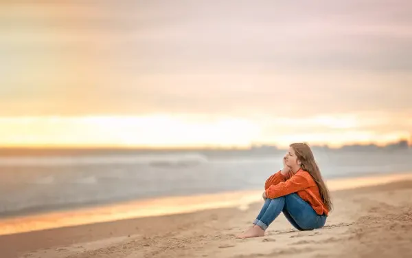 woman sea beach HD Desktop Wallpaper | Background Image