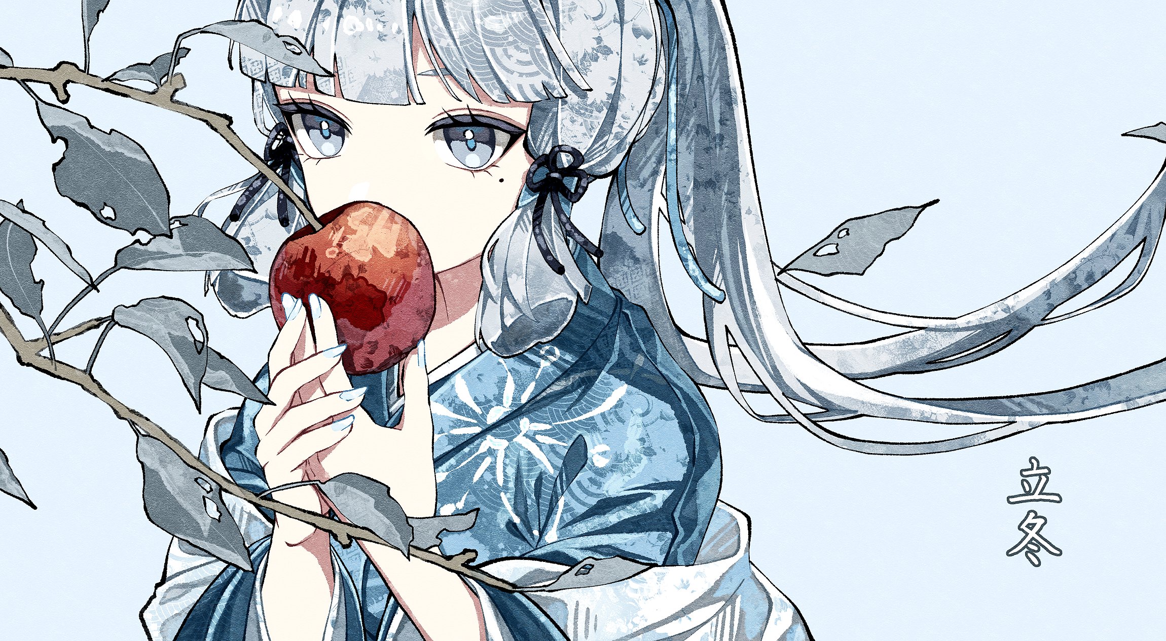 Genshin Impact — Kamisato Ayaka HD Wallpaper: Winter Apple