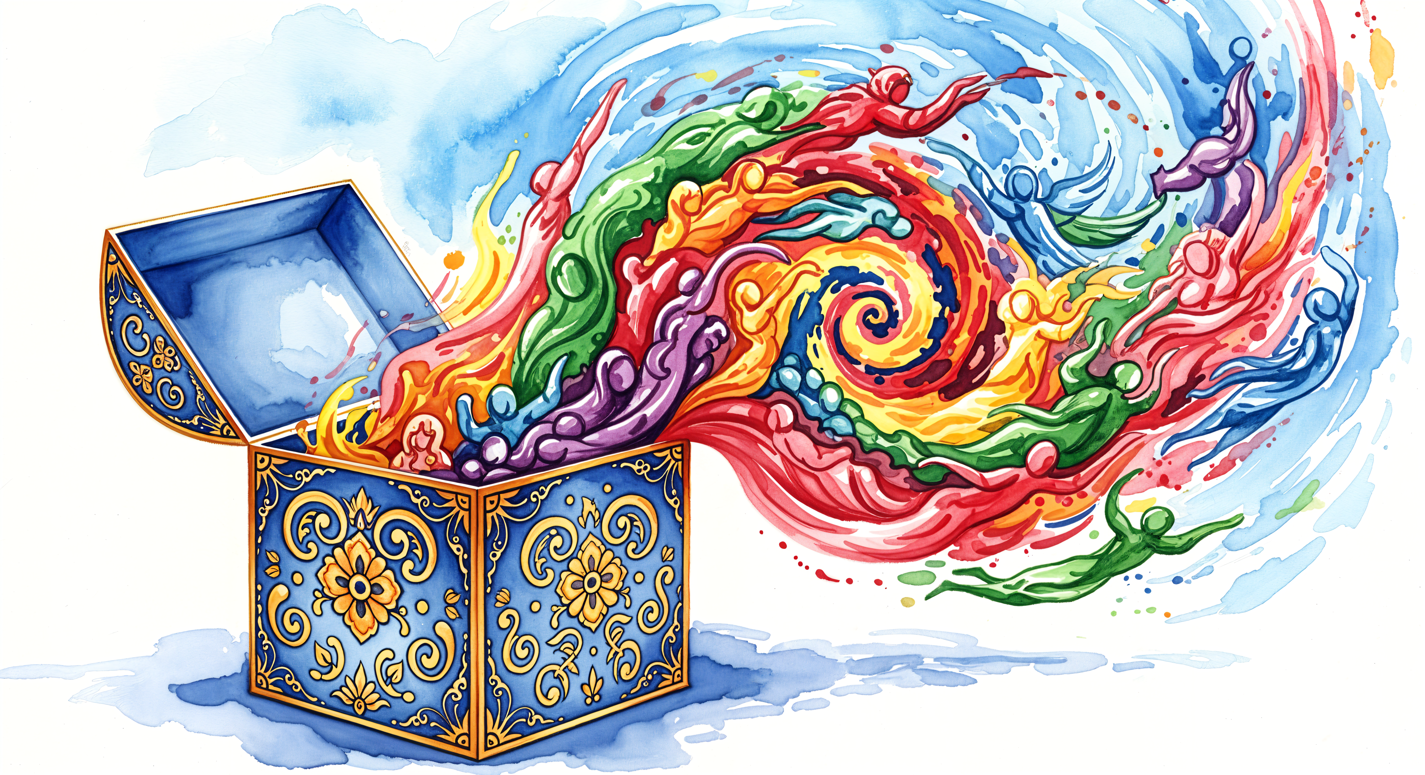 Pandora's Box 4K Ultra HD Wallpaper – Vibrant Mythical Explosion