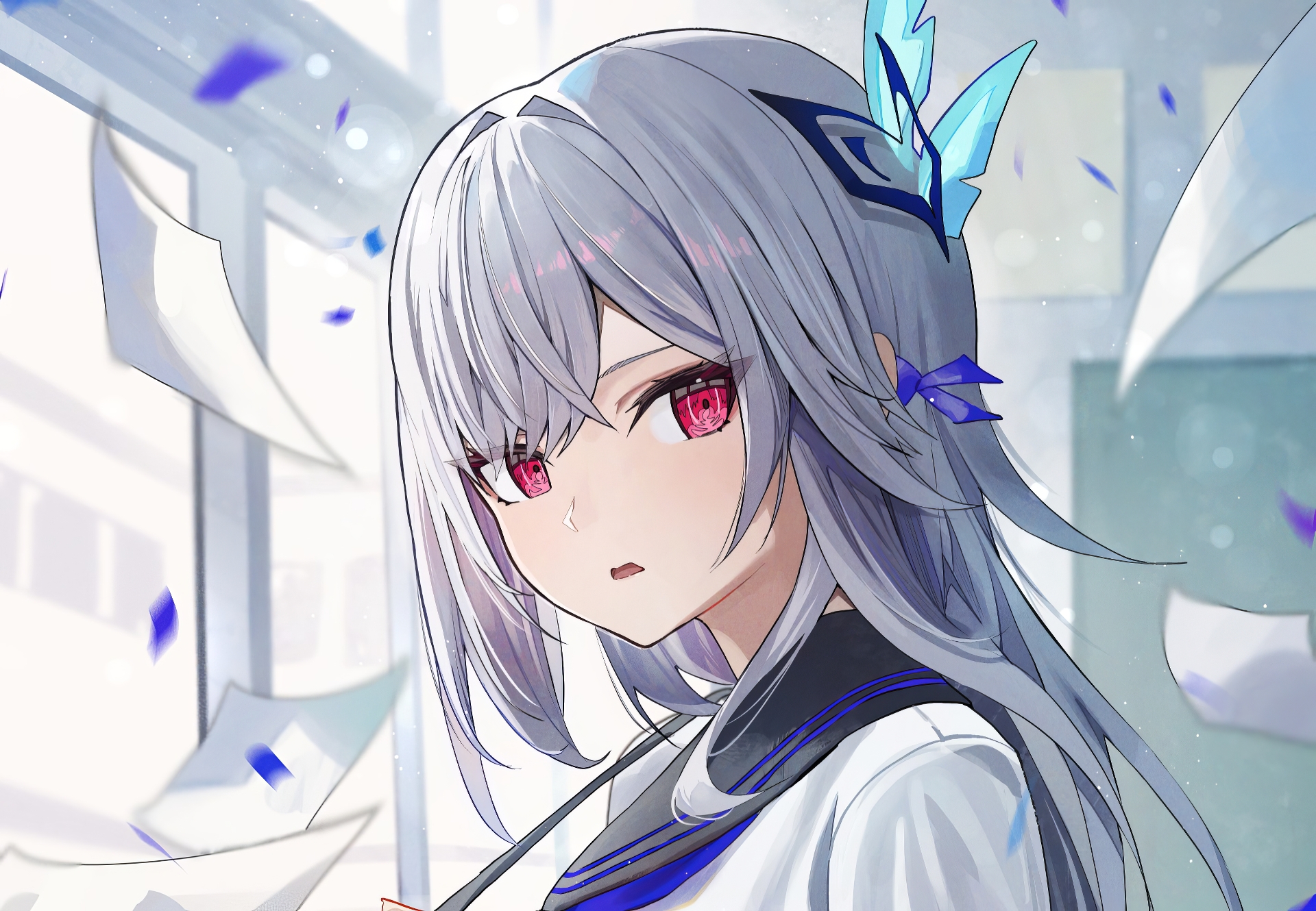 Skirk Design HD Wallpaper of Skirk from Genshin Impact – Stunning Video Game Art by ひづるめ