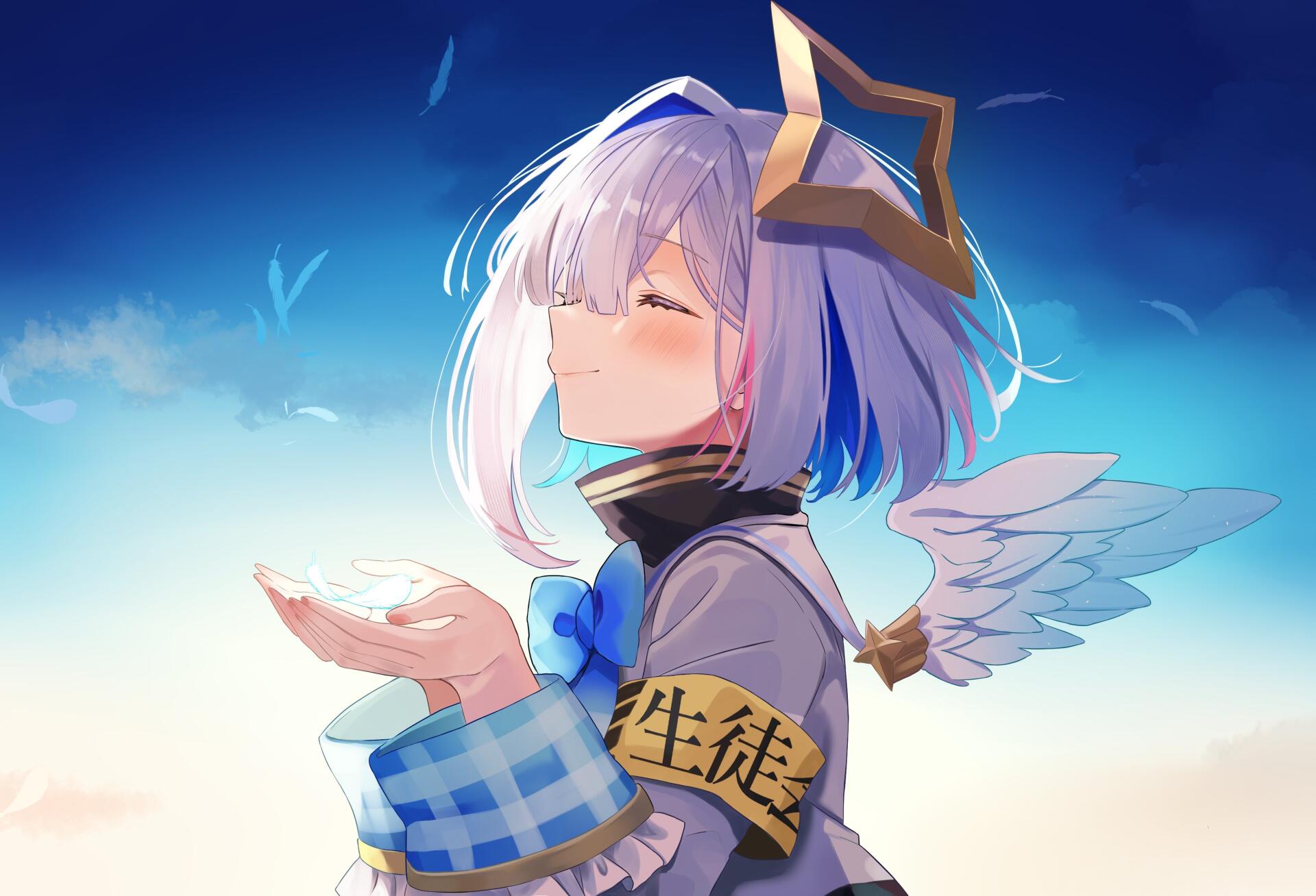 Download Virtual Youtuber Girl Anime Amane Kanata Anime Girl HD Wallpaper by UeKana9