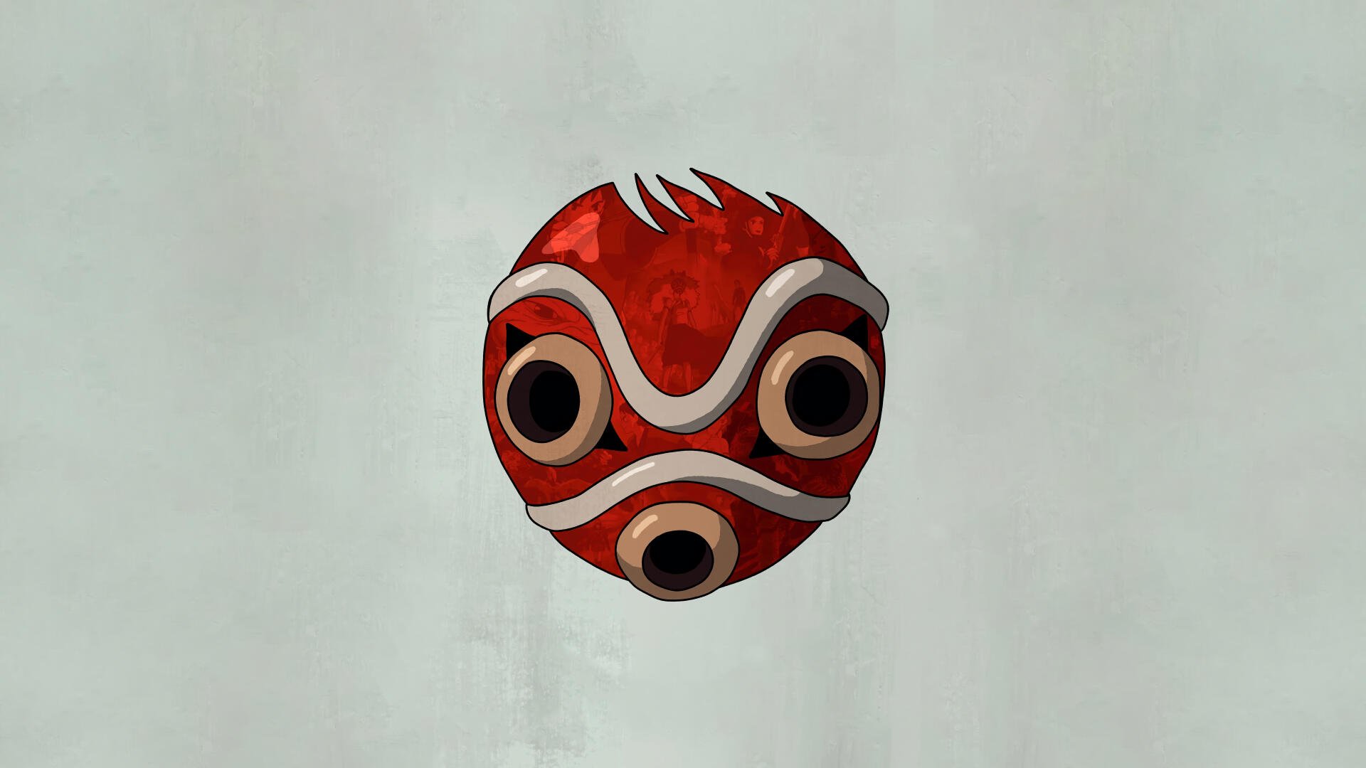 A vibrant 8K Ultra HD wallpaper featuring a signature character from Studio Ghibli's Princess Mononoke, showcasing its unique art style and captivating design.