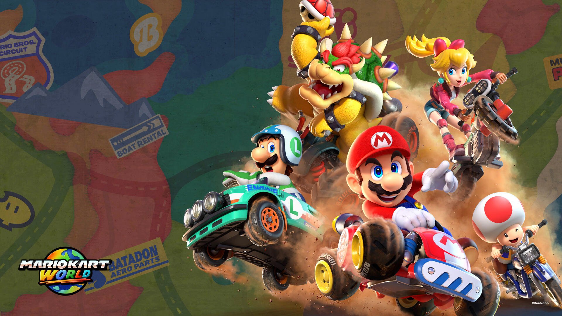 Download Mario Kart World HD Wallpaper