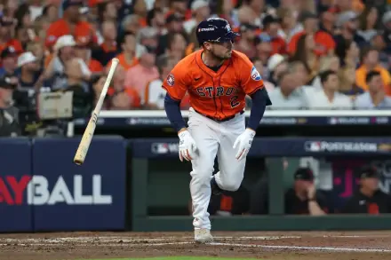 Alex Bregman of the Houston Astros runs the bases after hitting a ball in a dynamic MLB game, captured in vibrant detail for a striking desktop wallpaper.