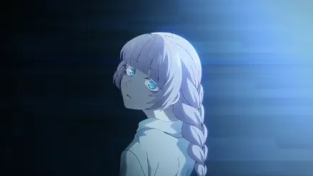 HD PC desktop wallpaper featuring Nazuna Nanakusa from the anime Call of the Night, illuminated by soft blue light in a dark, atmospheric setting.