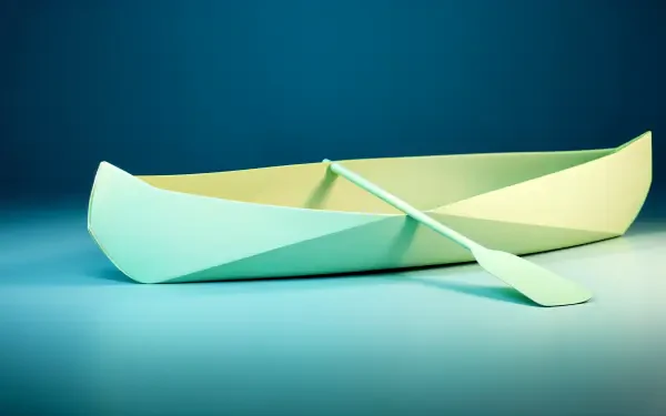 A minimalist canoe design set against a serene blue background, captured in vibrant 4K Ultra HD for a stunning PC desktop wallpaper and background.