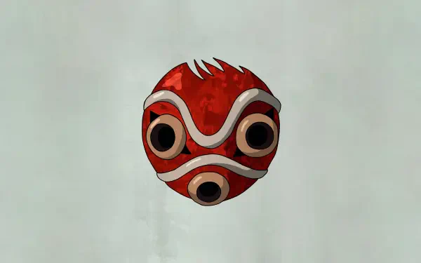 A vibrant 8K Ultra HD wallpaper featuring a signature character from Studio Ghibli's Princess Mononoke, showcasing its unique art style and captivating design.