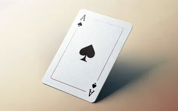 A 4K Ultra HD image of the Ace of Spades playing card, featured as a PC desktop wallpaper with a clean, minimalist background.