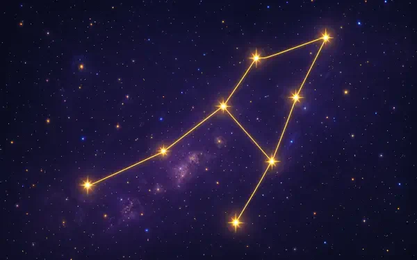 4K Ultra HD PC desktop wallpaper featuring a bright constellation outlined against a deep starry night sky with scattered stars and a hint of the Milky Way.